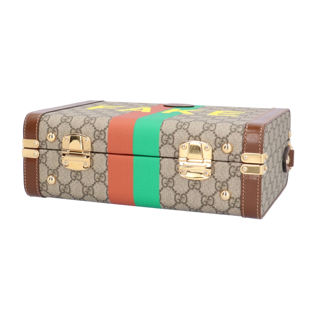 グッチ フェイクノットプリントビューティーケース GGスプリーム ハンドバッグ GGスプリームキャンバス 633587 ベージュ GUCCI 中古 美品 pattayablatt.com