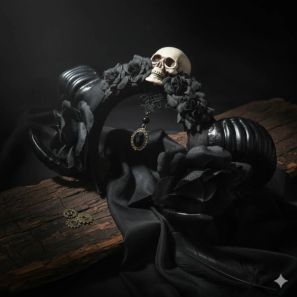 Qoo10] カチューシャ 羊 角 山羊 ドクロ 髑髏