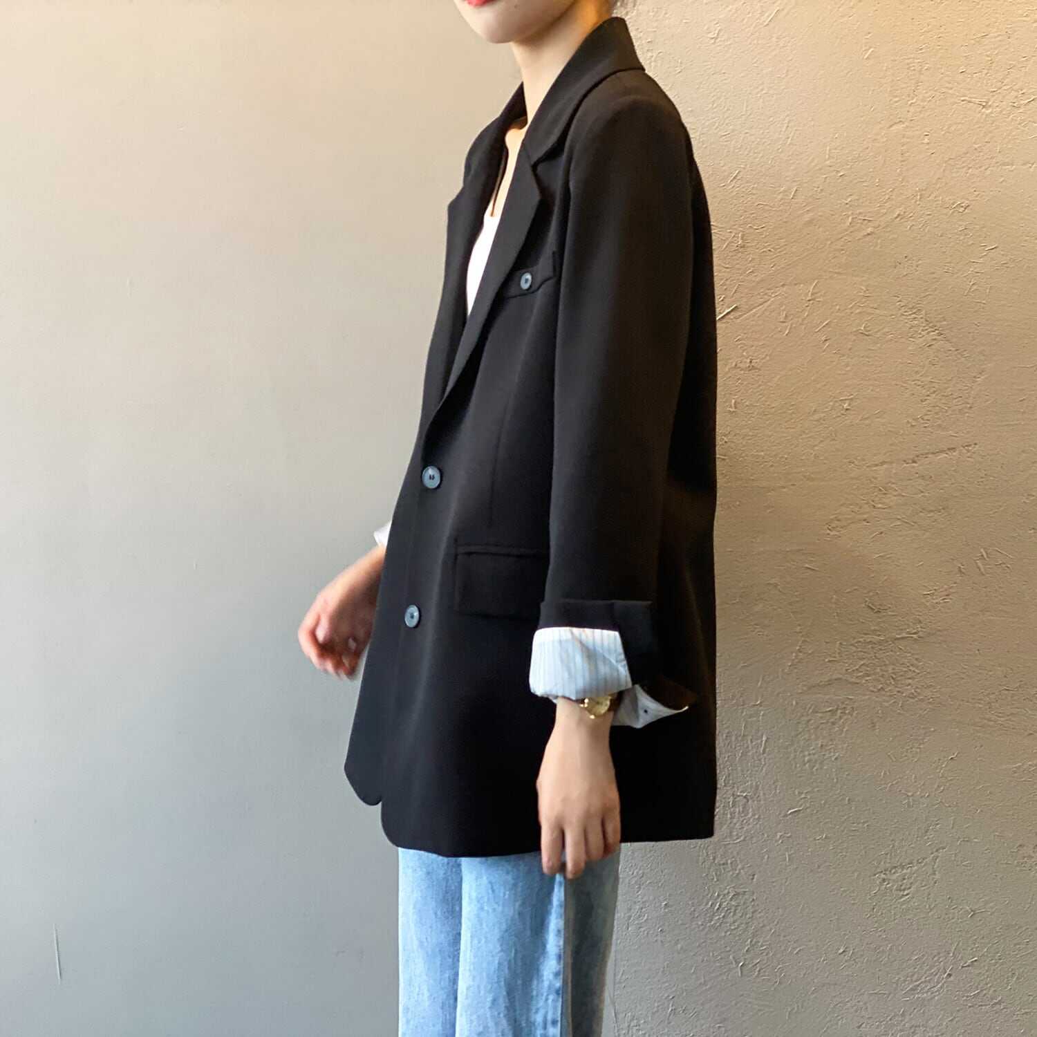 レディース ジャケット 上着 テーラードジャケット 美シルエット スーツ 韓国 インスタ映え 高見え スタイルアップ 可愛い かわいい かっこいい 大人 上品 きれいめ シンプル クラシック lout