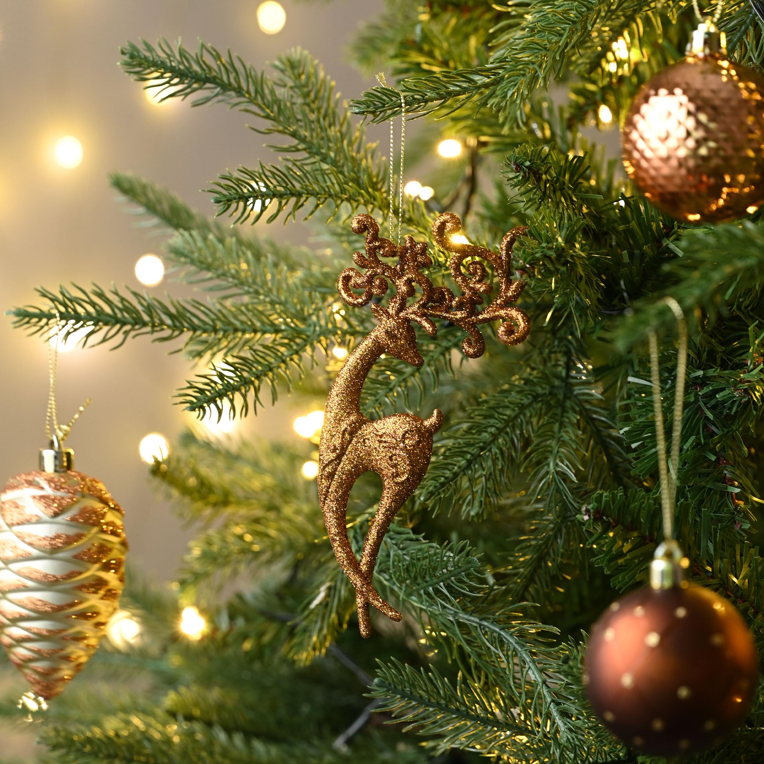 Valery Madelyn クリスマス オーナメント クリスマス ボール 100個入りセット クリスマス 飾り ユーロッパ風 北欧風 ゴールド・コッパー 森のコッパー おしゃれ クリスマス 雑貨 飾