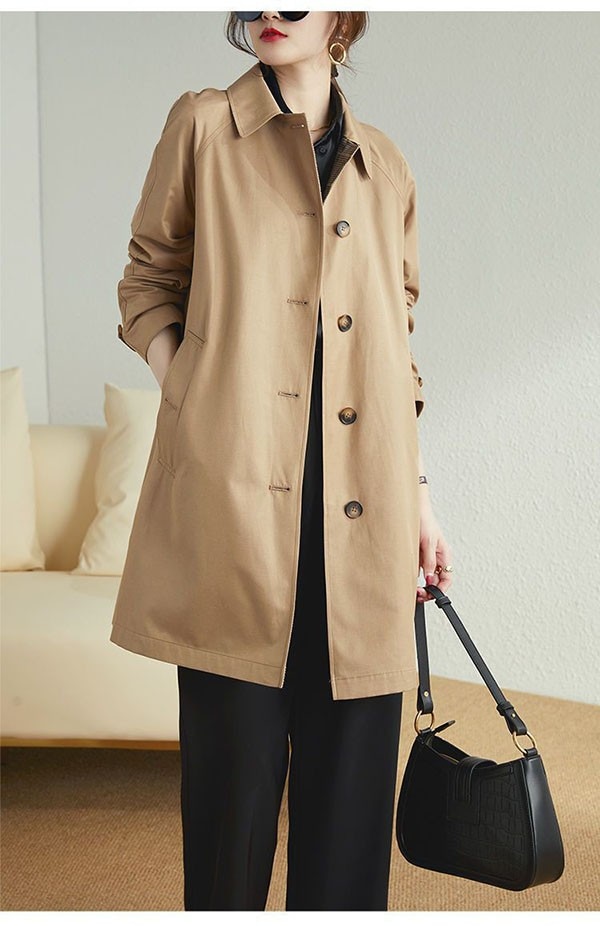 スプリングコート レディース 春 コート ステンカラーコート ジャケット アウター 無地 シンプル 春秋 軽量 大きいサイズ 着痩せ 通勤 韓国 20代 30代 40代 50代 ベージュ ネイビー M
