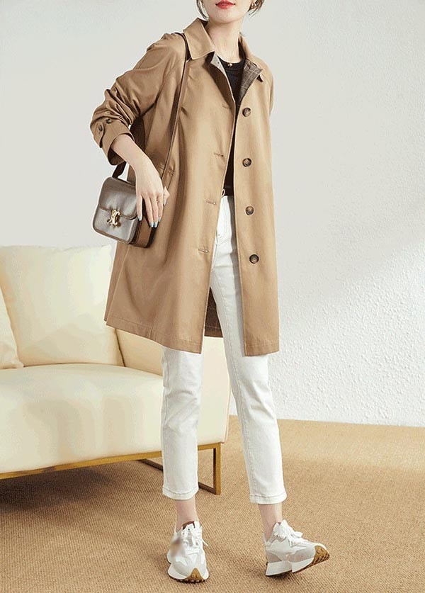 スプリングコート レディース 春 コート ステンカラーコート ジャケット アウター 無地 シンプル 春秋 軽量 大きいサイズ 着痩せ 通勤 韓国 20代 30代 40代 50代 ベージュ ネイビー M