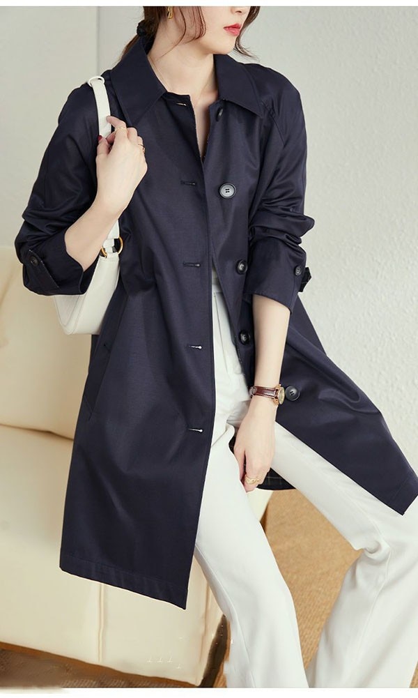 スプリングコート レディース 春 コート ステンカラーコート ジャケット アウター 無地 シンプル 春秋 軽量 大きいサイズ 着痩せ 通勤 韓国 20代 30代 40代 50代 ベージュ ネイビー M