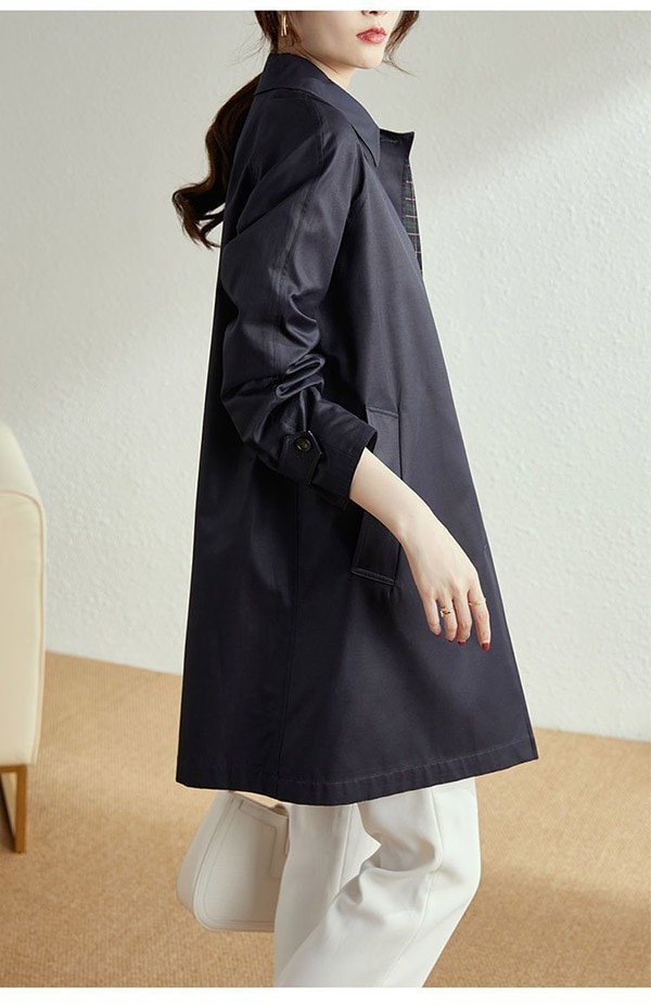 スプリングコート レディース 春 コート ステンカラーコート ジャケット アウター 無地 シンプル 春秋 軽量 大きいサイズ 着痩せ 通勤 韓国 20代 30代 40代 50代 ベージュ ネイビー M