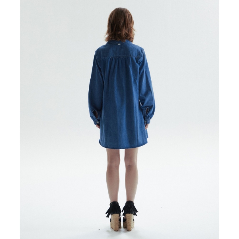 CHOWOO デフリルドレスシャツ-ブルー(女性) CHOWOO デフリルドレスシャツ-ブルー(女性)