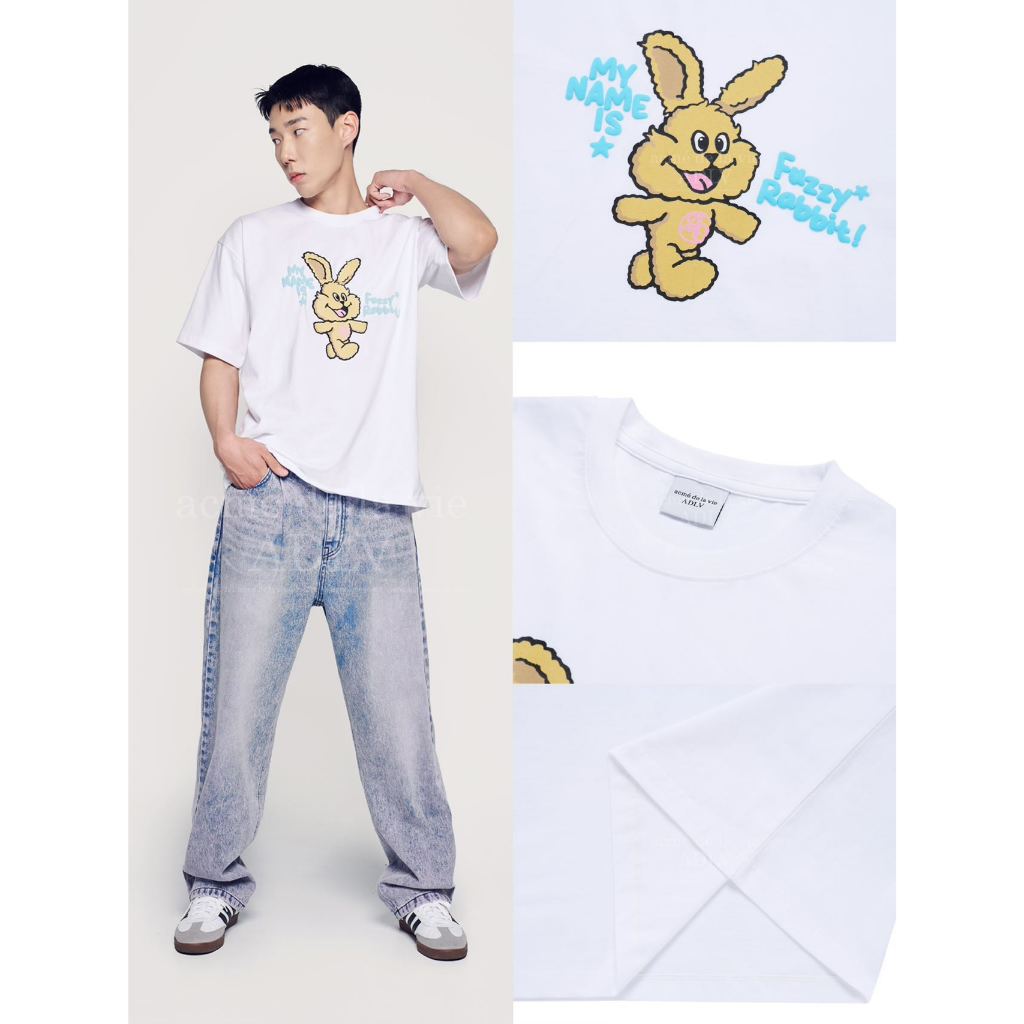 Tシャツ・カットソー MY NAME IS FUZZY RABBIT SHORT SLEEVE T-SHIRT 24SS] MY NAME IS FUZZY RABBIT SHORT SLEEVE T-SHIRT WHITE