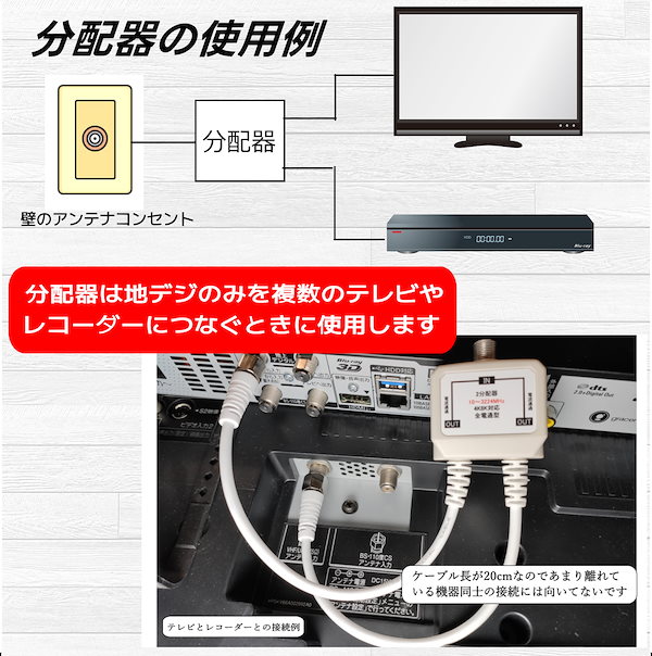 テレビ アンテナケーブル分配器 - テレビ