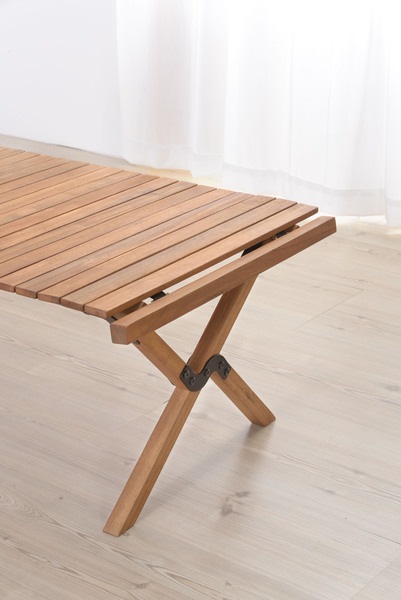 ロールトップテーブル RP-611 アウトドアテーブル 折りたたみ テーブル 机 木製 アウトドア 簡単設置 コンパクト 収納 収納袋付き リビングテーブル 持ち運び キャンプ ガーデン テラス 屋外