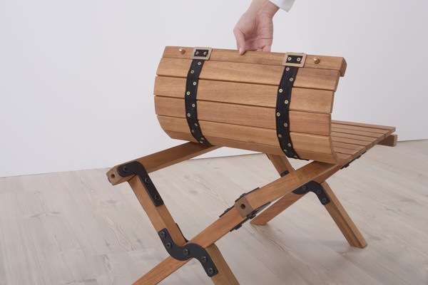 ロールトップテーブル RP-611 アウトドアテーブル 折りたたみ テーブル 机 木製 アウトドア 簡単設置 コンパクト 収納 収納袋付き リビングテーブル 持ち運び キャンプ ガーデン テラス 屋外