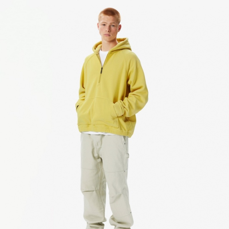 This Iz Never This フード付きフリースハーフジッププルオーバーイエロー This Iz Never This フード付きフリースハーフジッププルオーバーイエロー