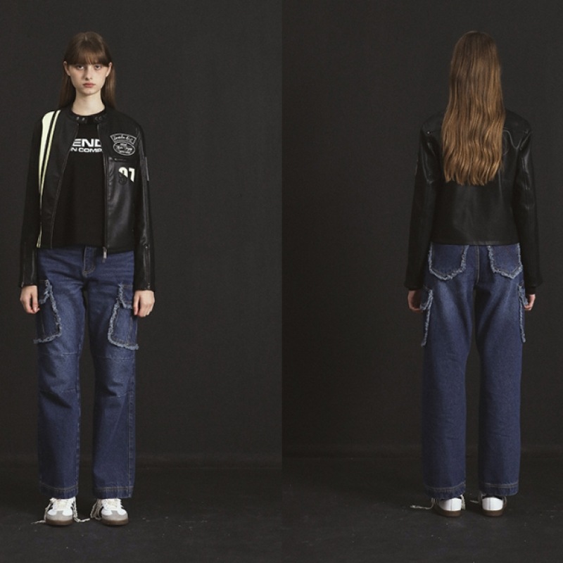 プレンダボヤージュフェイクレザージャケットブラック