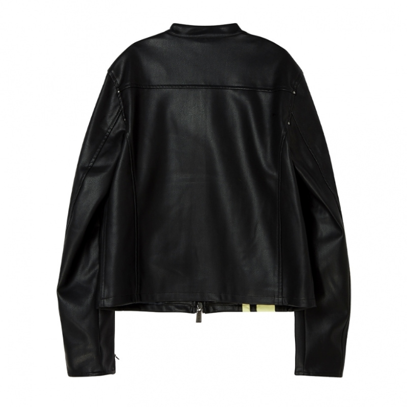 プレンダボヤージュフェイクレザージャケットブラック