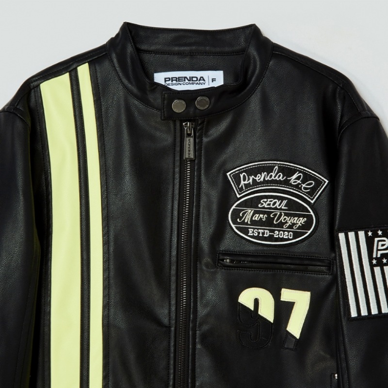 プレンダボヤージュフェイクレザージャケットブラック