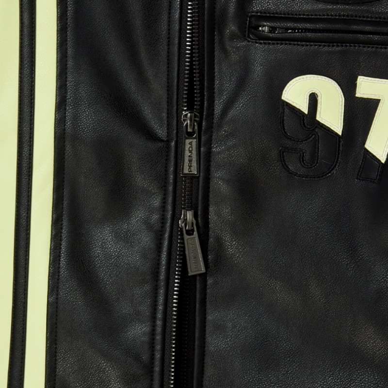 プレンダボヤージュフェイクレザージャケットブラック