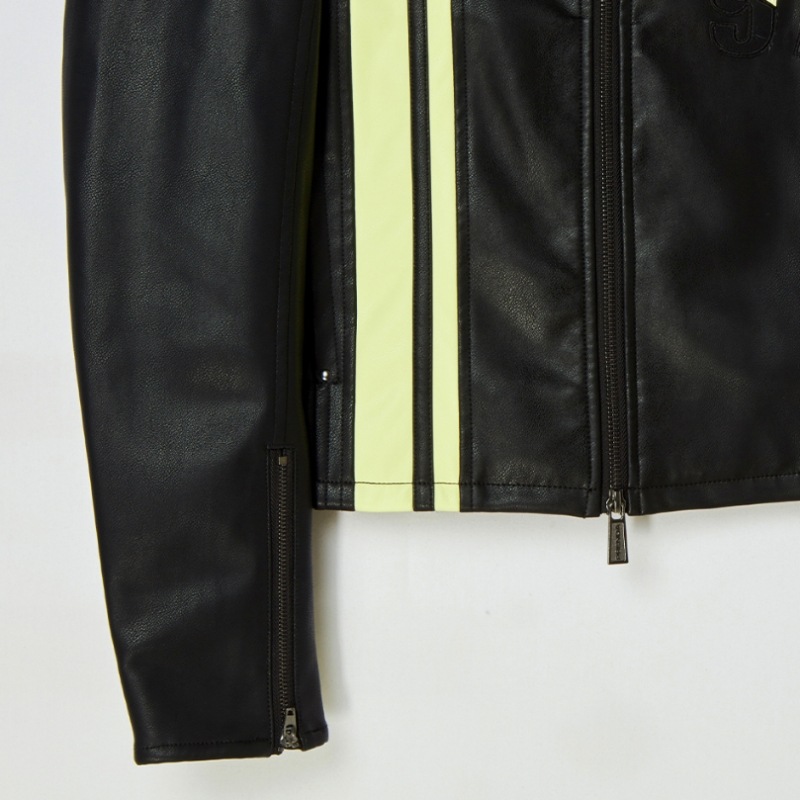 プレンダボヤージュフェイクレザージャケットブラック