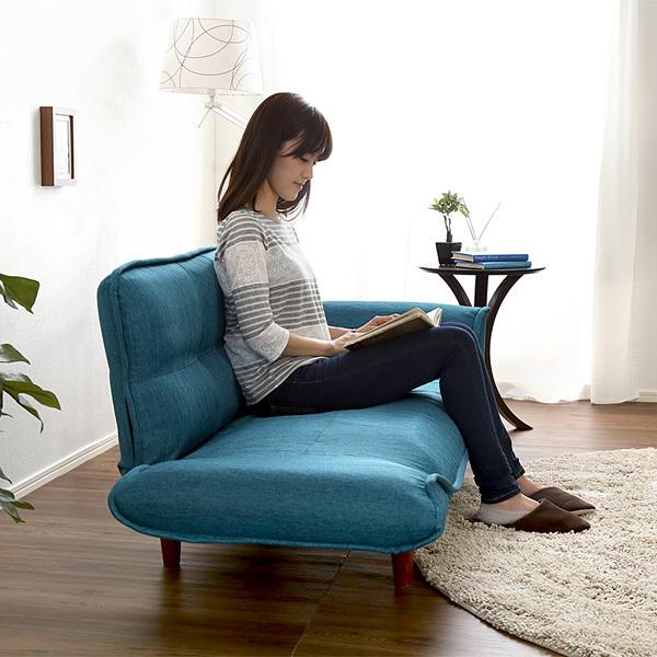 カウチソファ 2人掛け 布地 ファブリック カウチ ソファー おしゃれ ひじ掛け 肘付き 北欧 日本製 国産 リクライニング 脚 取り外し ローソファ 座椅子 二人掛