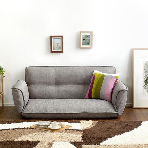 カウチソファ 2人掛け 布地 ファブリック カウチ ソファー おしゃれ ひじ掛け 肘付き 北欧 日本製 国産 リクライニング 脚 取り外し ローソファ 座椅子 二人掛