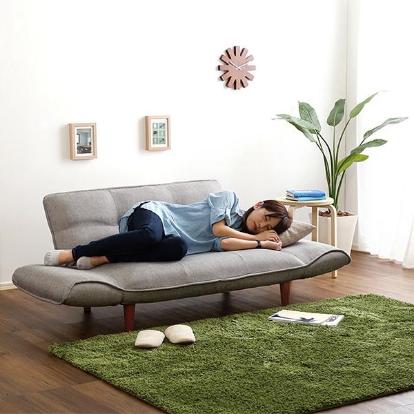 カウチソファ 2人掛け 布地 ファブリック カウチ ソファー おしゃれ ひじ掛け 肘付き 北欧 日本製 国産 リクライニング 脚 取り外し ローソファ 座椅子 二人掛