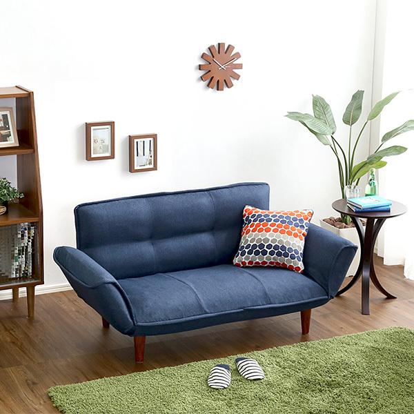 カウチソファ 2人掛け 布地 ファブリック カウチ ソファー おしゃれ ひじ掛け 肘付き 北欧 日本製 国産 リクライニング 脚 取り外し ローソファ 座椅子 二人掛