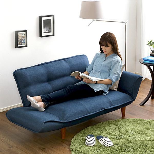 カウチソファ 2人掛け 布地 ファブリック カウチ ソファー おしゃれ ひじ掛け 肘付き 北欧 日本製 国産 リクライニング 脚 取り外し ローソファ 座椅子 二人掛