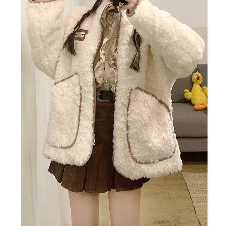 プス アウター 長袖 着心地いい 秋冬可愛いフリースで決まり！人気ボアアウターキルティングアウター