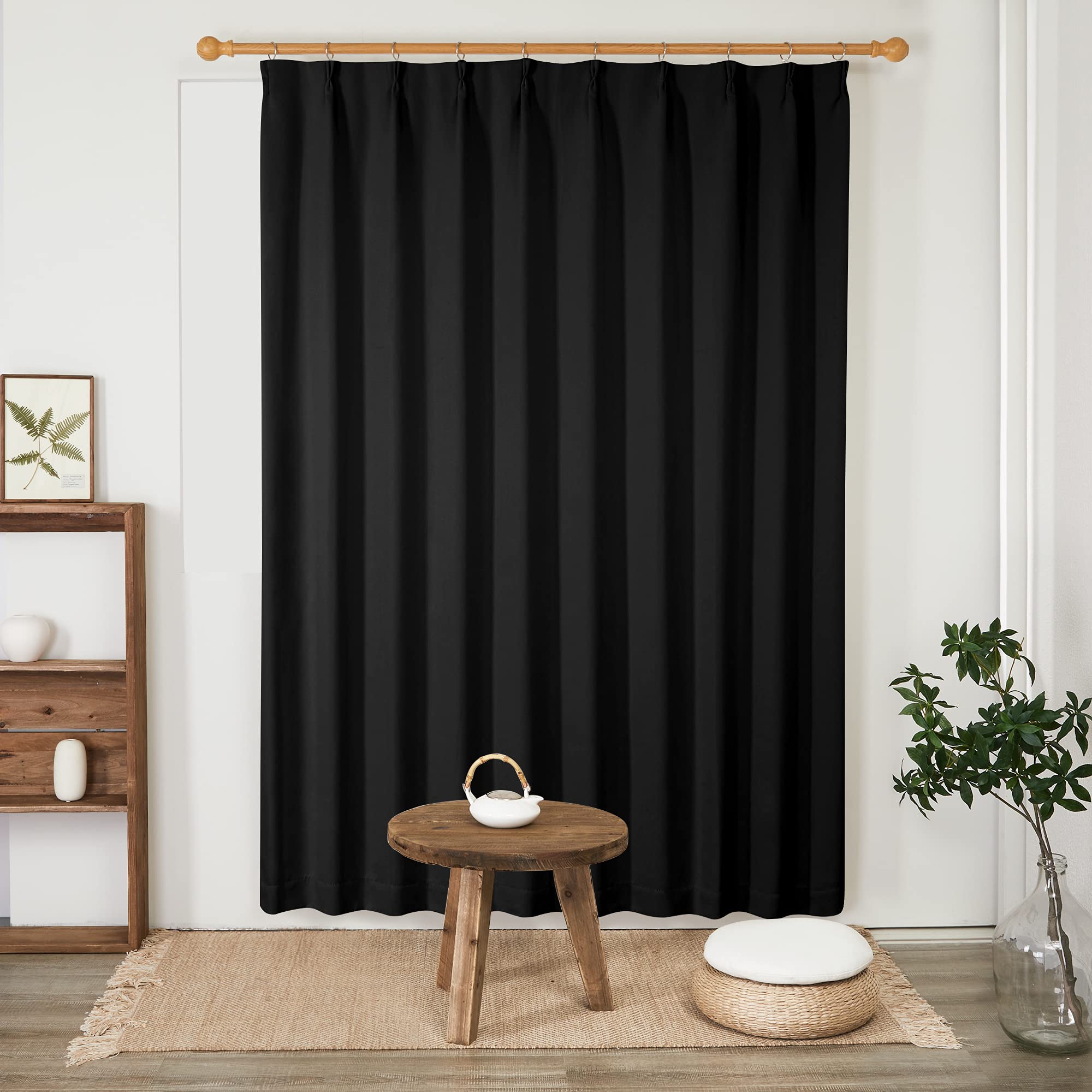 Deconovo 1級遮光カーテン 幅130x丈230cm ブラック 2枚入 ドレープカーテン 仕切り 防寒 幅広い 形状記憶加工 北欧 おしゃれ UVカット 断熱 節電対策 昼夜目隠し Deconovo 1級遮光カーテン 幅130x丈230cm ブラック 2枚入 ドレープカーテン 仕切り 防寒 幅広い 形状記憶加工 北欧 おしゃれ UVカット 断熱 節電対策 昼夜目隠し