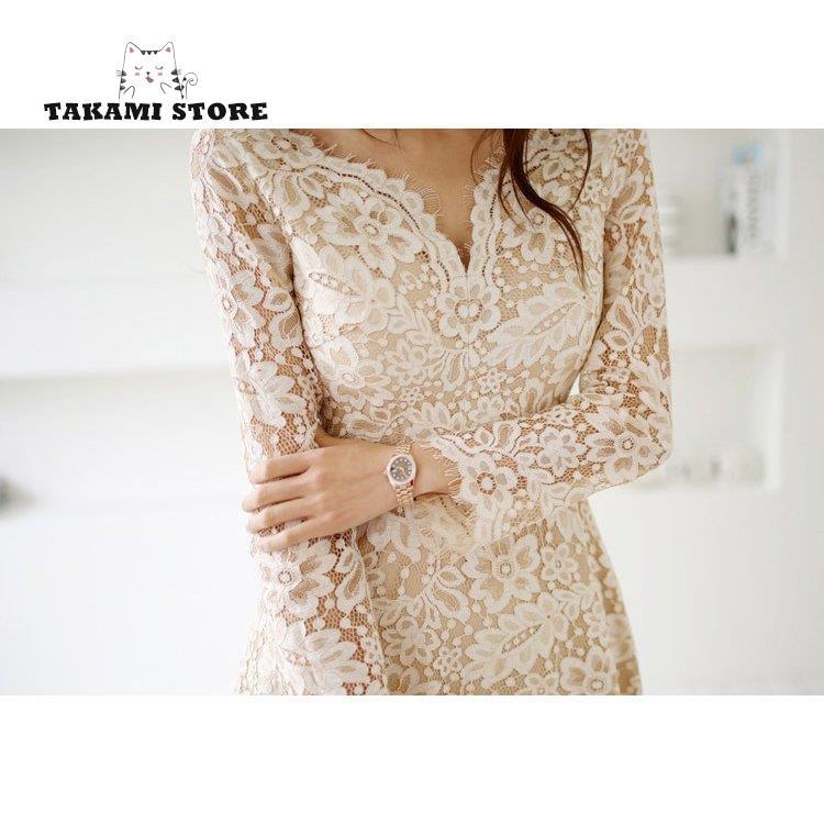 【3日間発送】パーティードレス 結婚式 ワンピース ドレス 大きいサイズ 袖あり ロング丈 Aライン 春夏秋 レース おしゃれ 20代 30代 40代 50代 総柄 上品 韓国