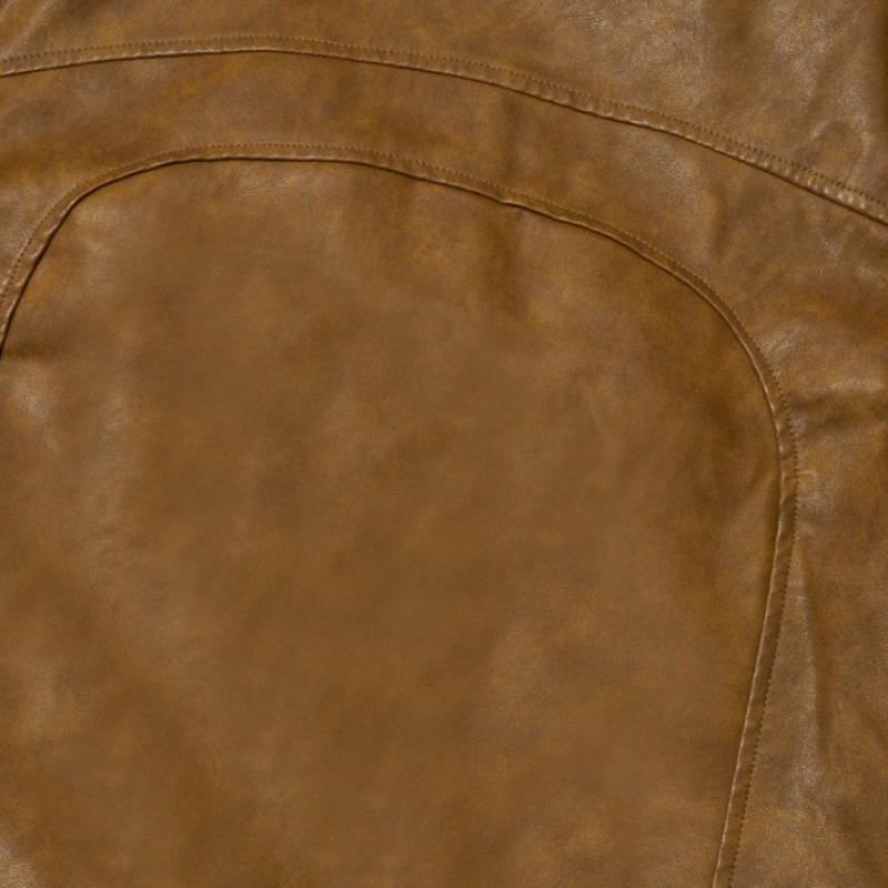 PARTIMENTO WOMEN ウォッシュドレザーバイカージャケット_キャメル