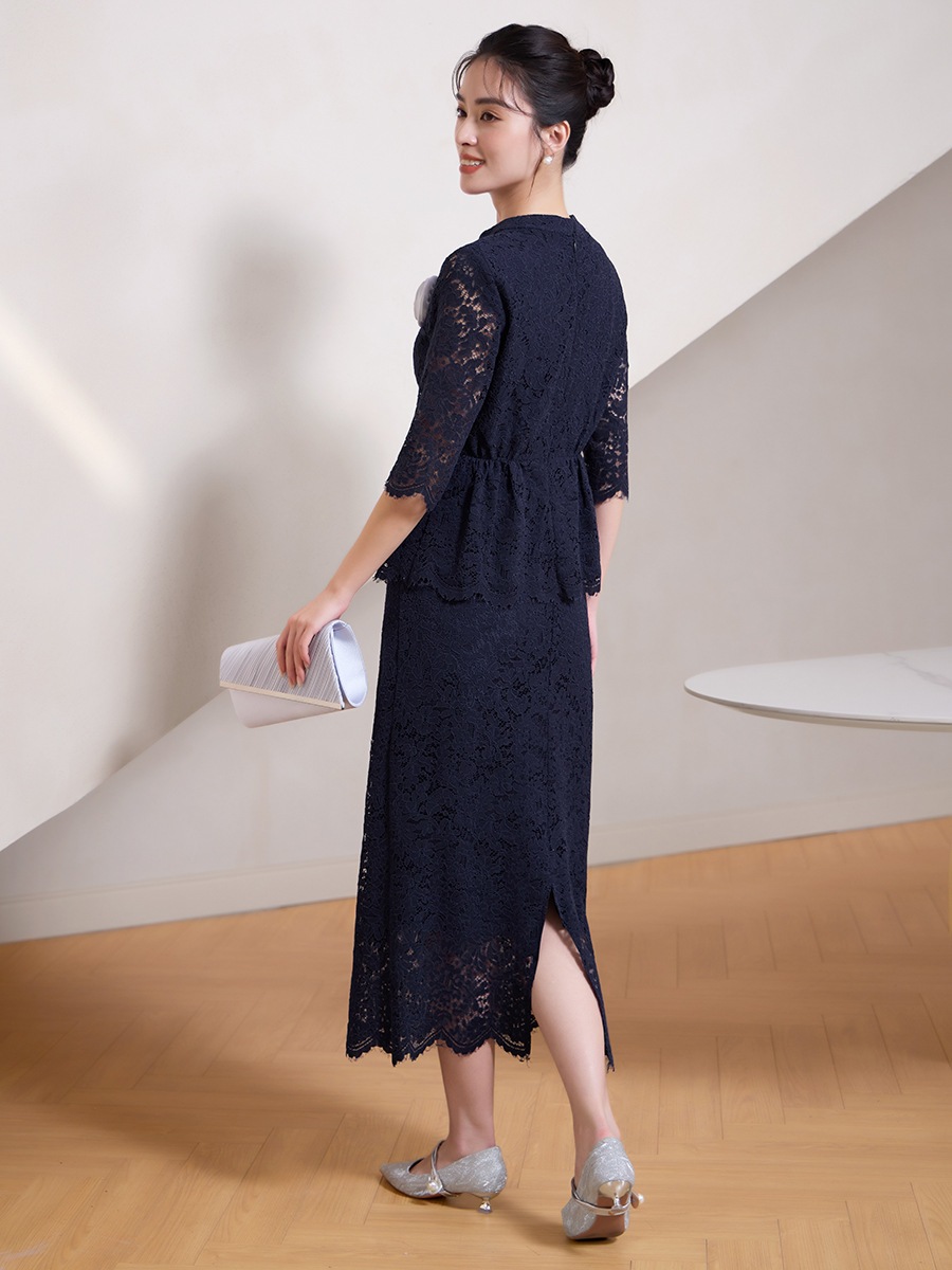 Aラインスカートの2つのピーススカートスーツを備えた新しいハーフハイハイトの首の首の袖のトップ88626 Aラインスカートの2つのピーススカートスーツを備えた新しいハーフハイハイトの首の首の袖のトップ88626