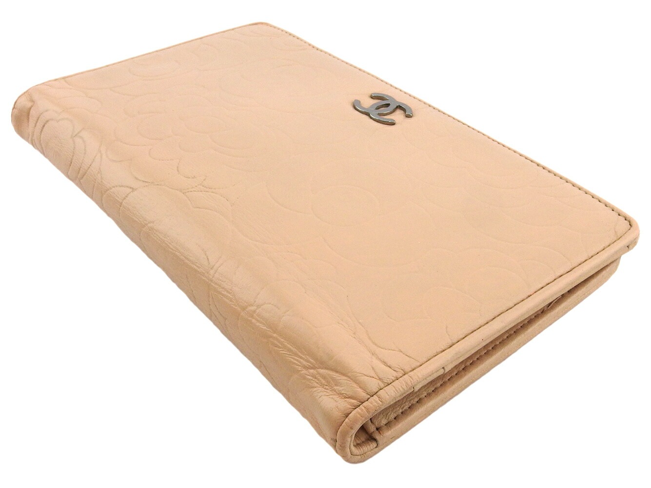 長財布 ファスナー付き 財布 カメリア レディース ヴィンテージ ピンク シルバー 中古