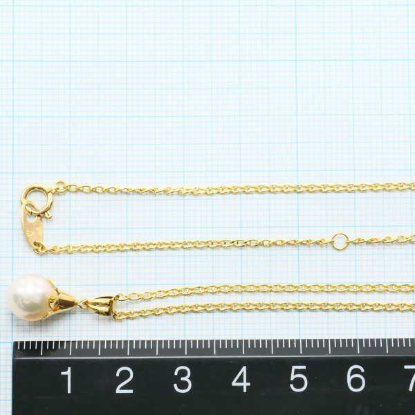 K18 18金 YG イエローゴールド ネックレス パール(真珠) 約43cm ジュエリー 中古 K18 18金 YG イエローゴールド ネックレス パール(真珠) 約43cm ジュエリー 中古