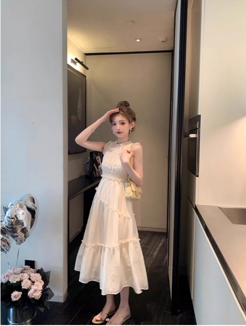 レディース ワンピース ドレス ワンピースドレス プルオーバー ミモレ ロング ノースリーブ ラウンドネック セミフレア Aライン 切り替え ティアード シャーリング フェミニン リボン レディース ワンピース ドレス ワンピースドレス プルオーバー ミモレ ロング ノースリーブ ラウンドネック セミフレア Aライン 切り替え ティアード シャーリング フェミニン リボン