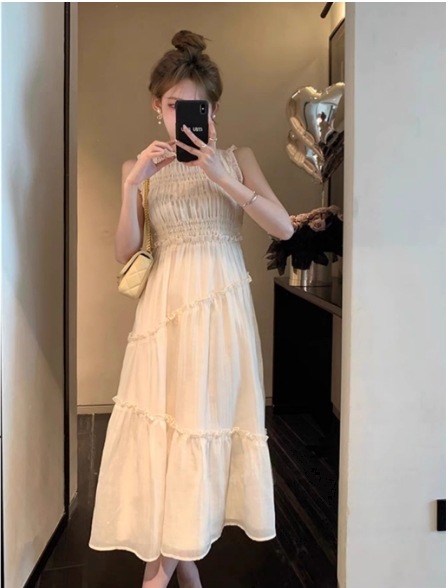 レディース ワンピース ドレス ワンピースドレス プルオーバー ミモレ ロング ノースリーブ ラウンドネック セミフレア Aライン 切り替え ティアード シャーリング フェミニン リボン レディース ワンピース ドレス ワンピースドレス プルオーバー ミモレ ロング ノースリーブ ラウンドネック セミフレア Aライン 切り替え ティアード シャーリング フェミニン リボン