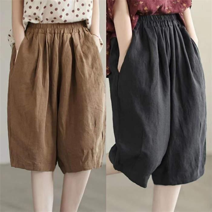 ハーフパンツ レディース バルーンパンツ 夏 膝下丈 ボトムス チノパンツ 涼しい 大人 薄手 シンプル カジュアル お洒落 体型カバー ウエストゴム ハーフパンツ レディース バルーンパンツ 夏 膝下丈 ボトムス チノパンツ 涼しい 大人 薄手 シンプル カジュアル お洒落 体型カバー ウエストゴム
