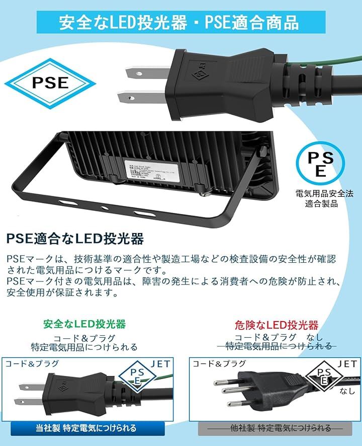 投光器 led 300W 屋外 100v 灯光器 作業灯 外灯 30000LM 6500K IP66 工事用ライト ledライト 1セット( 黒い, 300W 1セット)