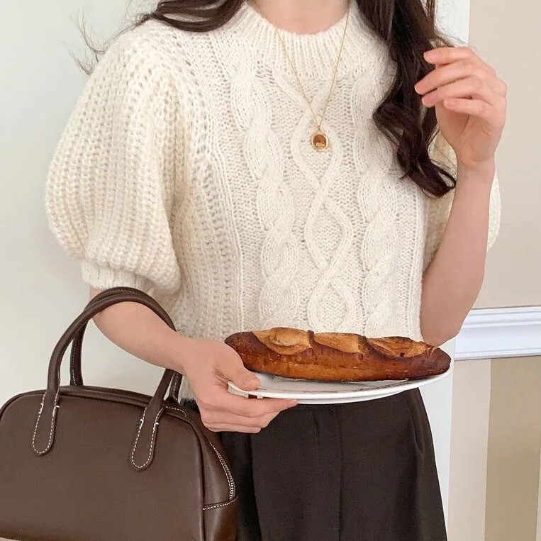 2color レディース トップス ニット セーター ケーブルニット ショート丈 ケーブル編み 2color レディース トップス ニット セーター ケーブルニット ショート丈 ケーブル編み