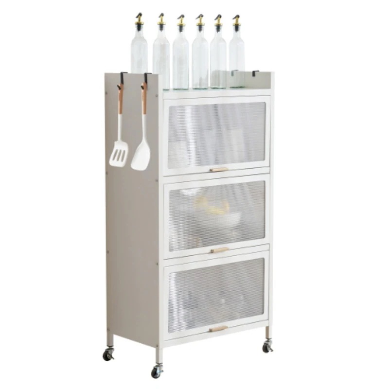 食器棚 キッチン収納 オープンラック キッチンラック 本棚 収納棚 大容量 透明扉付 防塵 作業台 キッチン 多機能収納ラック リビングルーム 寢室 ホームオフィス 省スペース 頑丈 キャスター付きd