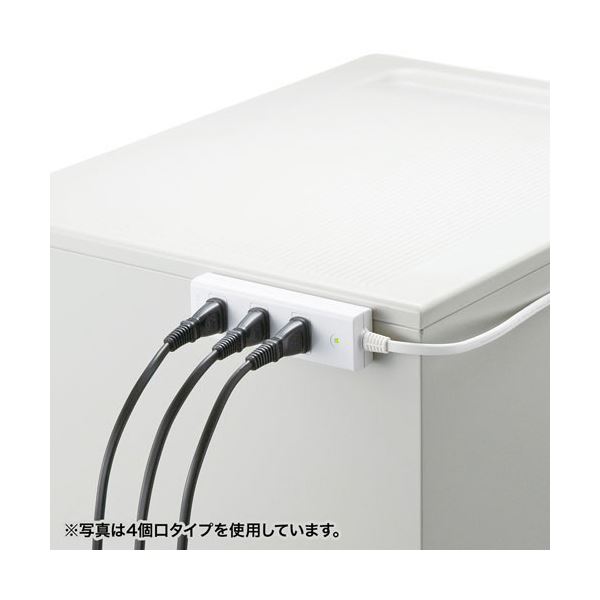 （まとめ） サンワサプライ雷ガードタップ（ホコリ防止シャッター） 2P・3個口 3m ホワイト TAP-SP2113MG-3WN 1個 (×3セット)