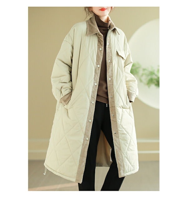 【新品未使用】EKCOOKIESキルティング中綿ロングコートM 1.jpg