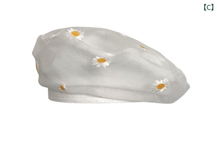 ベレー帽 レディース オーガンジー 通気性 快適 画家 メッシュ 薄手 涼しい フェアリー ホワイト ブラック レース 花柄 調節可能 フラットトップ かわいい エレガント ベレー帽 レディース オーガンジー 通気性 快適 画家 メッシュ 薄手 涼しい フェアリー ホワイト ブラック レース 花柄 調節可能 フラットトップ かわいい エレガント