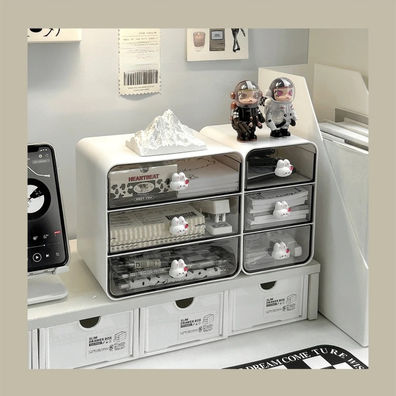 透明アクリルデスクトップ収納ボックス,引き出しタイプ,カワイイバンニー,化粧品デスク,文房具収納ホルダー,デスクオーガナイザー 透明アクリルデスクトップ収納ボックス,引き出しタイプ,カワイイバンニー,化粧品デスク,文房具収納ホルダー,デスクオーガナイザー