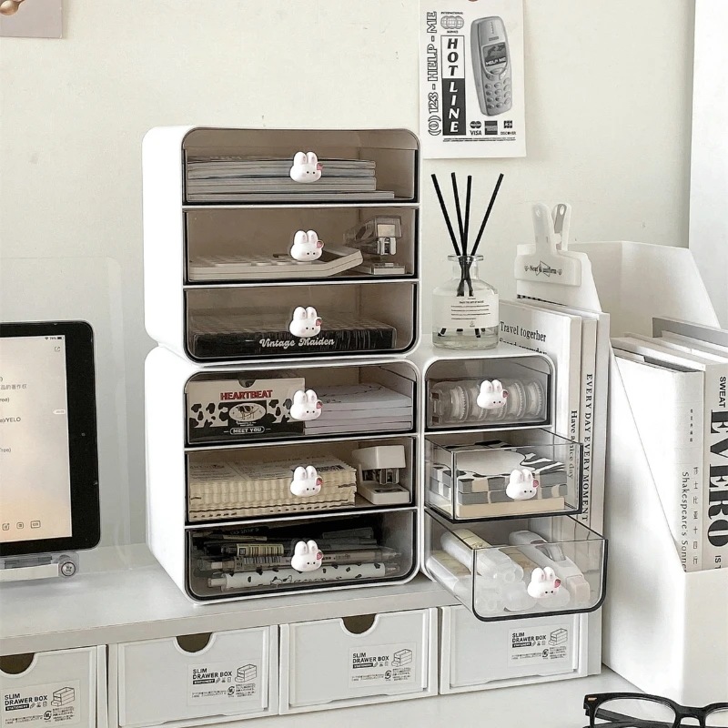 透明アクリルデスクトップ収納ボックス,引き出しタイプ,カワイイバンニー,化粧品デスク,文房具収納ホルダー,デスクオーガナイザー 透明アクリルデスクトップ収納ボックス,引き出しタイプ,カワイイバンニー,化粧品デスク,文房具収納ホルダー,デスクオーガナイザー