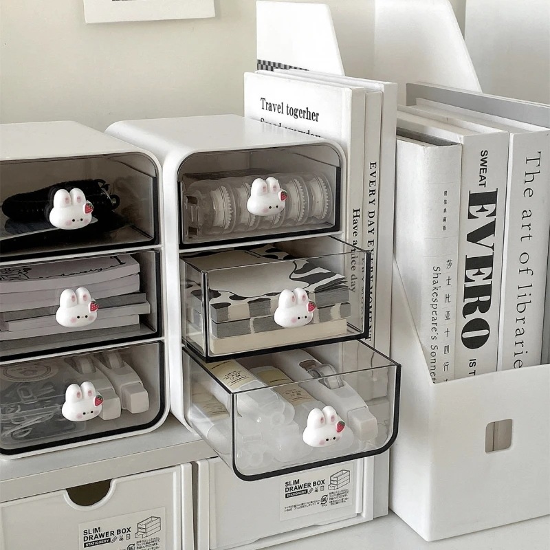 透明アクリルデスクトップ収納ボックス,引き出しタイプ,カワイイバンニー,化粧品デスク,文房具収納ホルダー,デスクオーガナイザー 透明アクリルデスクトップ収納ボックス,引き出しタイプ,カワイイバンニー,化粧品デスク,文房具収納ホルダー,デスクオーガナイザー
