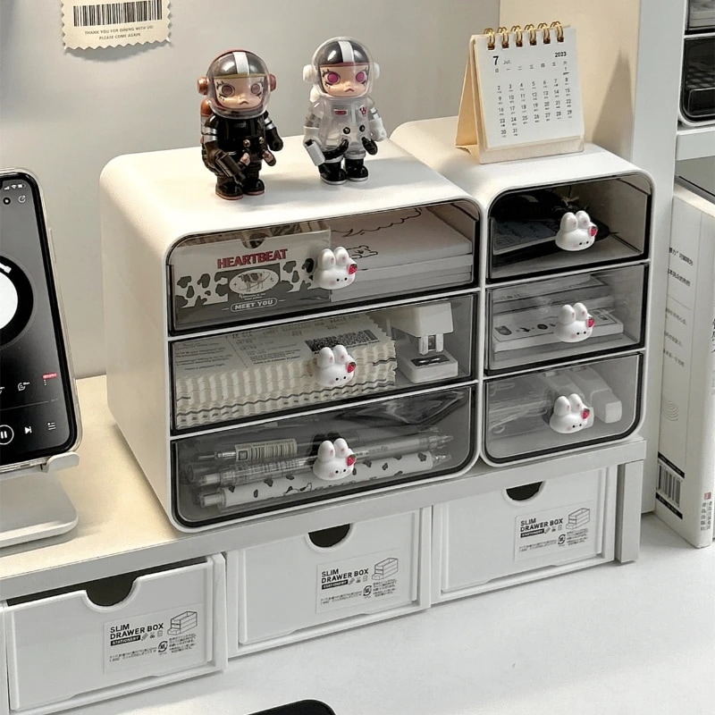透明アクリルデスクトップ収納ボックス,引き出しタイプ,カワイイバンニー,化粧品デスク,文房具収納ホルダー,デスクオーガナイザー 透明アクリルデスクトップ収納ボックス,引き出しタイプ,カワイイバンニー,化粧品デスク,文房具収納ホルダー,デスクオーガナイザー