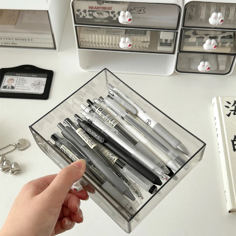 透明アクリルデスクトップ収納ボックス,引き出しタイプ,カワイイバンニー,化粧品デスク,文房具収納ホルダー,デスクオーガナイザー 透明アクリルデスクトップ収納ボックス,引き出しタイプ,カワイイバンニー,化粧品デスク,文房具収納ホルダー,デスクオーガナイザー