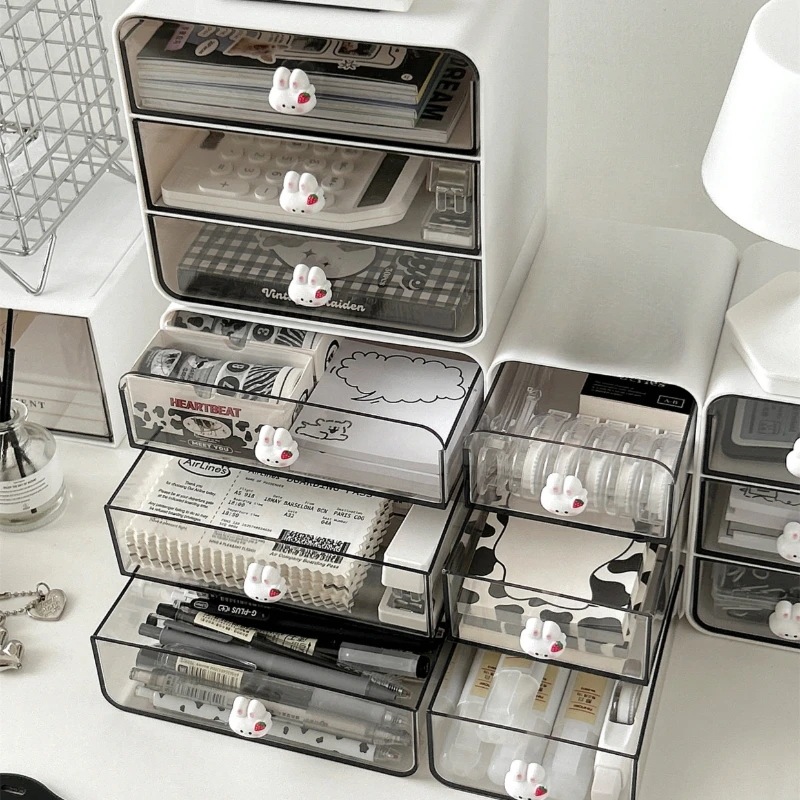 透明アクリルデスクトップ収納ボックス,引き出しタイプ,カワイイバンニー,化粧品デスク,文房具収納ホルダー,デスクオーガナイザー 透明アクリルデスクトップ収納ボックス,引き出しタイプ,カワイイバンニー,化粧品デスク,文房具収納ホルダー,デスクオーガナイザー