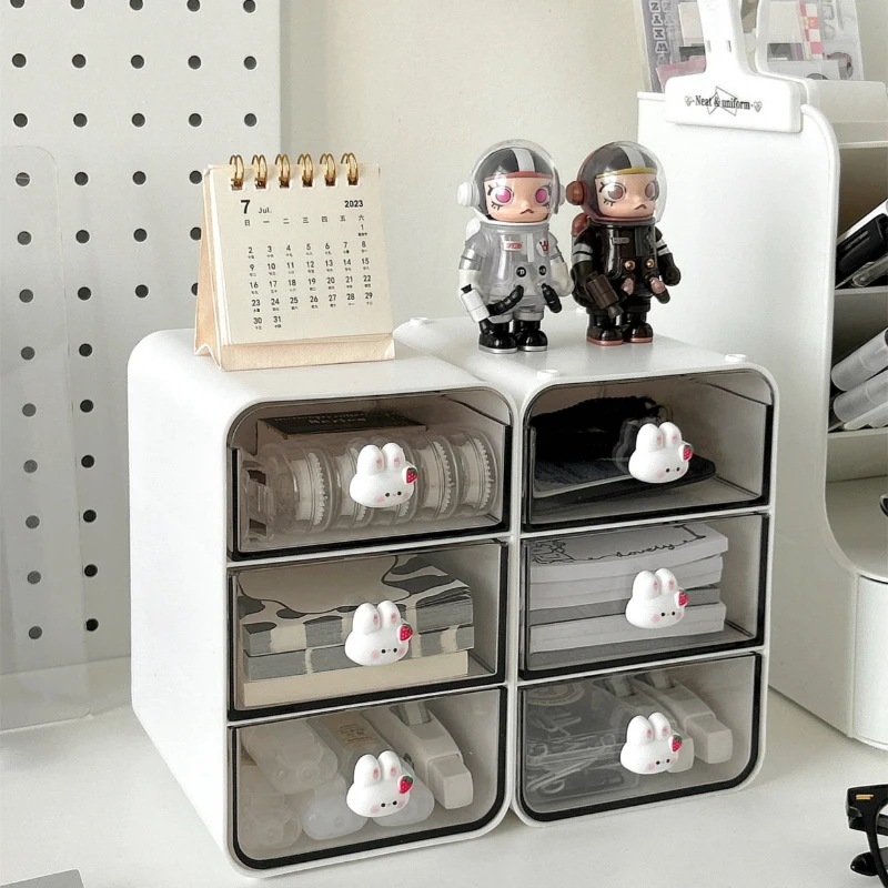 透明アクリルデスクトップ収納ボックス,引き出しタイプ,カワイイバンニー,化粧品デスク,文房具収納ホルダー,デスクオーガナイザー 透明アクリルデスクトップ収納ボックス,引き出しタイプ,カワイイバンニー,化粧品デスク,文房具収納ホルダー,デスクオーガナイザー