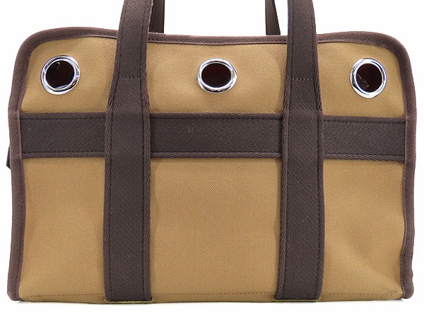 未使用エルメス犬用バッグセリエドッグキャリーバッグペット用キャリーバッグ犬猫ライトブラウンオレンジ800639EK