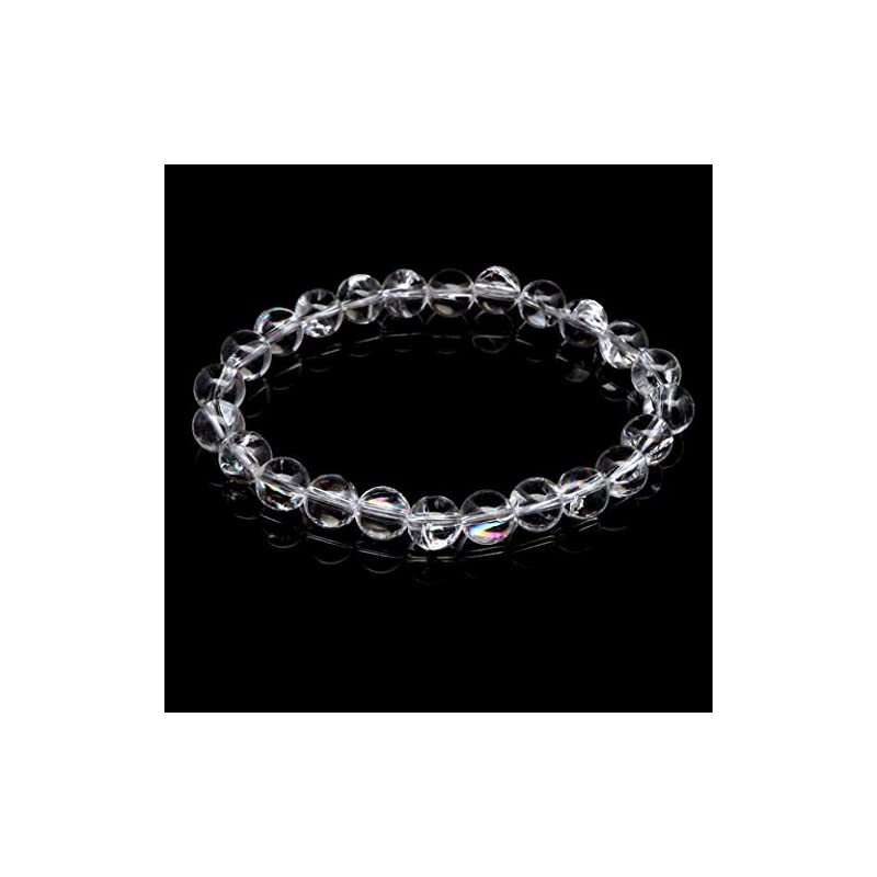 水晶 ブレスレット アイリスクォーツ 天然 虹入り 8mm レインボー 天然石 パワーストーン 内径