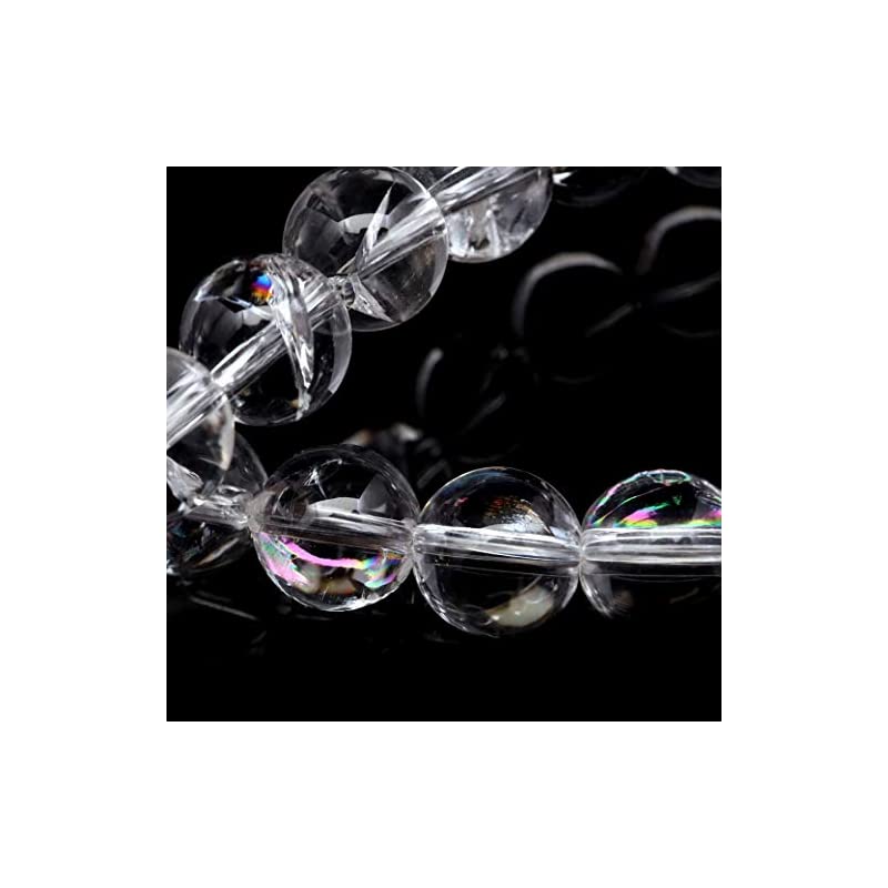 水晶 ブレスレット アイリスクォーツ 天然 虹入り 8mm レインボー 天然石 パワーストーン 内径